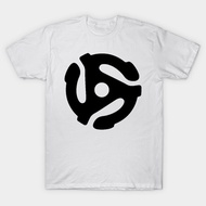 Vintage 45 RPM Adaptor T-Shirt Authentic Cotton 1 oversize Plain Color Cute S-5XL Quick Dry