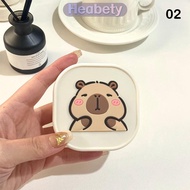 Heabety Capybara răng giả hộp lưu trữ với gương nha khoa niềng răng giữ răng giả trường hợp bảo vệ r