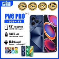 5G HP 8800mAh Big Battery 16GB RAM 1TB ROM 7.3 Inch Dual SIM Android Handphone Ready Stock 1 Year Wa