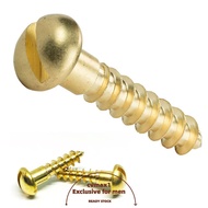 CYMX Wood Screws  Slotted Drive Tapping Self Drilling Solid Brass