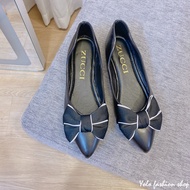 [Hoàn tiền 15%]Giày bệt búp bê nữ mũi nhọn đính nơ xinh xắn da mềm êm chân - B20