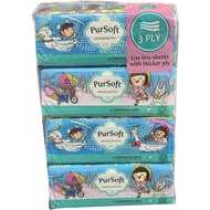 Pursoft facial tissue 3plys 4s