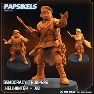 Hellhunter A8-Democracy Troopers-Humanoid Human/32mm scale 3D printed miniature PSK