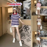 7days Clothing-Daily Polo Striped Shirt (Oversized Style)