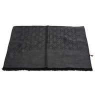 GUCCI 古馳 經典GG緹花雙色羊毛混絲流蘇圍巾/披肩