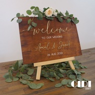 Wood 3D Acrylic Welcome Wedding Sign 18"x24" - Personalised Event Signage