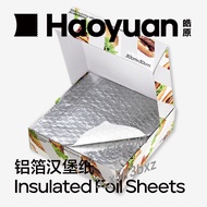 Haoyuan Aluminum Foil Burger Paper Sandwich Burrito Packaging Insulation Tinfoil Honeycomb Composite