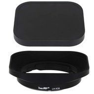 Haoge LH-X35 Bayonet Square Metal Lens Hood and Cap-HG-B Square Metal Cover Cap for Fujifilm Fuji Fu