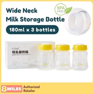 V-Coool 3pc Set 180ml 6oz Breastmilk Storage Bottle Wide Neck Milk Storage PP BPA-free