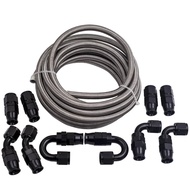 20 Feet AN8 -8AN AN-8 Black PTFE Stainless Steel Fuel Gas Oil Water Hose Line