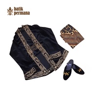 HITAM Children's Polararu Kebaya Top, Children's Kebaya, Children's Kebaya Top - Black listgold, PAU
