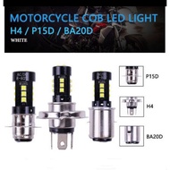 1PC Motorcycle LED Headlight P15D H4 H7 Hi/Lo Beam 6000K 45W Motorbike Honda Yamaha Kawasaki Modenas