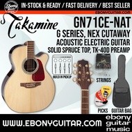 Takamine GN71CE NAT G Series Solid Spruce Top NEX Cutaway Acoustic Electric Guitar TK-40D Preamp Nat