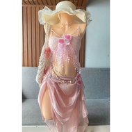 Light pink tassel wrap bikini Set bikini set bikini top bikini bottom