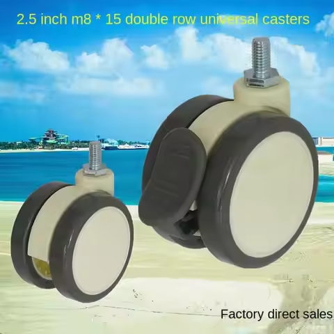 4PC 2.5" Medical Grade Casters - Dual Row Swivel & Locking Wheels with M8/M10/M12 Mounts for Beauty