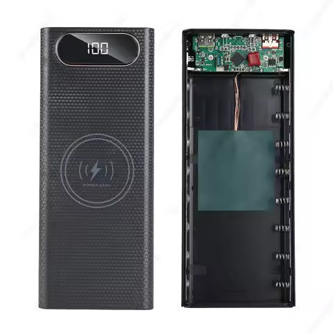 QC3.0 8x21700 Battery Power Bank Case Battery Dual USB Type C Charge Storage Box Shell Wireless Fast