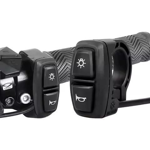 12V-72V 2 In 1 Switch Electric Bike Scooter Lamp Headlight Horn DK226 Ebike Red,Yellow Wire To Headl