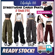 *NextDayDelivery* Women Cargo Pants Long Pants Loose Oversize pants Multi Pocket Woman Pants Baggy S
