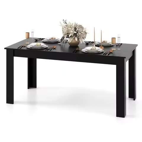 Dining Table for 6, Rectangular Kitchen Table with 330Lbs Capacity, Stable Structure, 63" L x 31.5" 