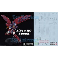 RG 1/144 Epyon Gundam Decal Water EVO Brand Reflective Blacklight