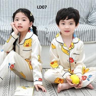 Đồ Ngủ Cho Bé Đồ Bộ Pijama Bé Tra Bộ Pijama Cho Bé Gái Chất Lụa In Hình Cực Yêu Cho Bé Từ 8Kg - 39Kg