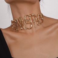 Exaggerated Letter Necklace Retro Unique Necklace Exaggerated Necklace