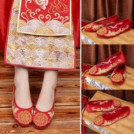 Xiuhe shoes red wedding shoes bride's sedan chair embroidered shoes wedding women's shoes Xiuhe clot
