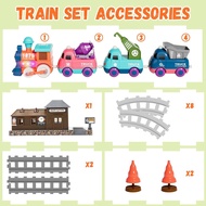 Electric Train Set for Toddlers, Magnetic Train Toys with Light and Music, Toddler Train Track Plays