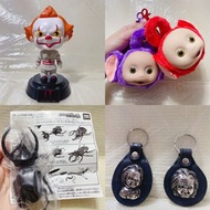 絕版老貨｜2019年華納電影小丑回魂公仔 it小丑公仔 車載公仔 搖頭公仔 13 cm $85 （已停產）環球影城絕版chucky皮革掛件 $129@1 $240@2 懷舊絕版天線得得B公仔掛件（復古