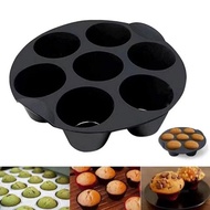 searchddsg Foldable 7-Hole Muffins Tray Air Fryers Silicone Cupcakes Molds Muffins Cake Cups Universal Bakings Tray Cake