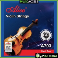 1 set Violin Stings Steel Core Alloy Winding E A D G for 4/4 3/4 1/2 1/4 1/8 Common Size Alice A703