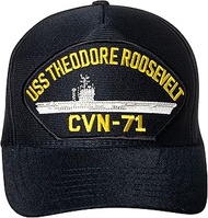 United States Navy USS Theodore Roosevelt CVN-71 Aircraft Carrier Ship Emblem Patch Hat Navy Blue Ba