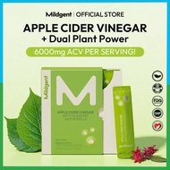 Mildgent - Apple Cider Vinegar (10ml x 10 Sachet) | 6000mg ACV | Detox Lembut, Seimbang Pencernaan, 