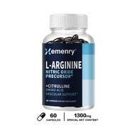 L-Arginine L-Citrulline Booster สำหรับผู้ชาย - ประสิทธิภาพความทนทานสำหรับการออกกำลังกาย 60 NO L-Arginine Plus แคปซูลมังสวิรัติ