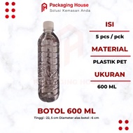 [5 pcs]600 Ml Plastic Bottles | 600 Ml Drink Bottle |