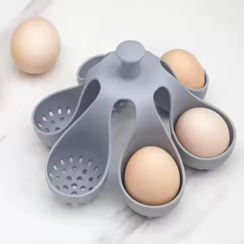 4/6 Holds Silicone Egg Boiler Rack Freestanding Egg Boiler Household Steamed Egg Tray Cooker Kitchen