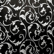 wallpaper sticker dinding motif batik mewah hitam abu