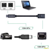 Lidu11 IEEE 1394 Cable 1394 6Pin Female to 1394b 9Pin Male Firewire 400 to 800 Cable