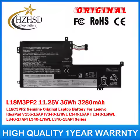 L18M3PF2 11.25V 36Wh 3280mAh L18C3PF2 Genuine Original Laptop Battery For Lenovo IdeaPad L340-15AP/1