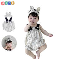 [Kèm turban] Bodysuit Hi Bé body áo hai dây cho bé gái từ 3-11Kg chất xô mềm Sandal LT023