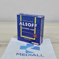 (ยกกล่อง 20 ซอง) Alsoff Alcohol Pad แอลซอฟฟ์ แอลกอฮอล์ แพด แผ่นชุบแอลกอฮอล์ 70 % ขนาด 4x8 cm alsoff