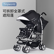 Tinyworld Twin Stroller Double Baby Stroller Lightweight Foldable Reclinable Twin Stroller Twin Stroller for Children