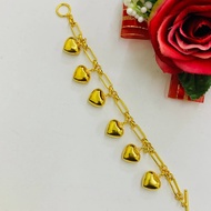 GELANG TANGAN PAPER CLIP LOVE GEMUK  EMAS KOREA /PERSIS EMAS ORI/ FREE COP 916/FAST SHIPPING/WOMEN