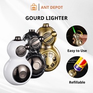 Gourd Shaped Butane Refillable Metal Jet Lighter Windproof and Portable