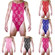 Mens Bodysuit Solid Swimwear Thong Bodysuit Breathable Costume Crossdress