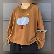 4a25120509korean Patch Wide Sleeve Top
