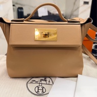 Hermes mini2424 奶茶色 chai om色U刻