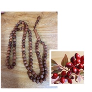 TASBIH KAYU ZAITUN MERAH MOROCCO Tanpa cat atau bauan tambahan 9.7mm/99biji