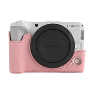 For Canon EOS R50V Camera Bag Half Body Cover Camera Shoulder Strap Canon R50V Case PU Leather Camer