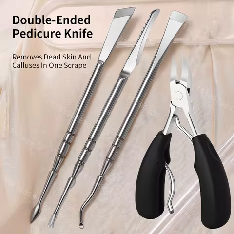 Professional Stainless Steel Double-Ended Foot Scraper Toe Nail Care Hook Ingrown Stainless Steel Do